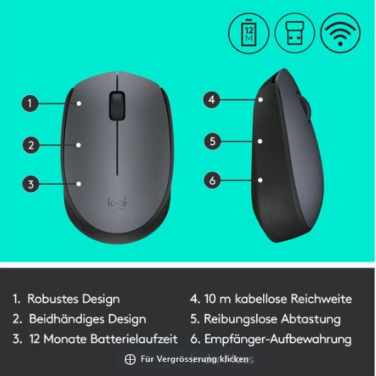 [466620] Logitech Maus M170 Black